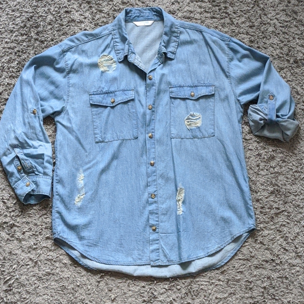 Distressed Oversized Shirt